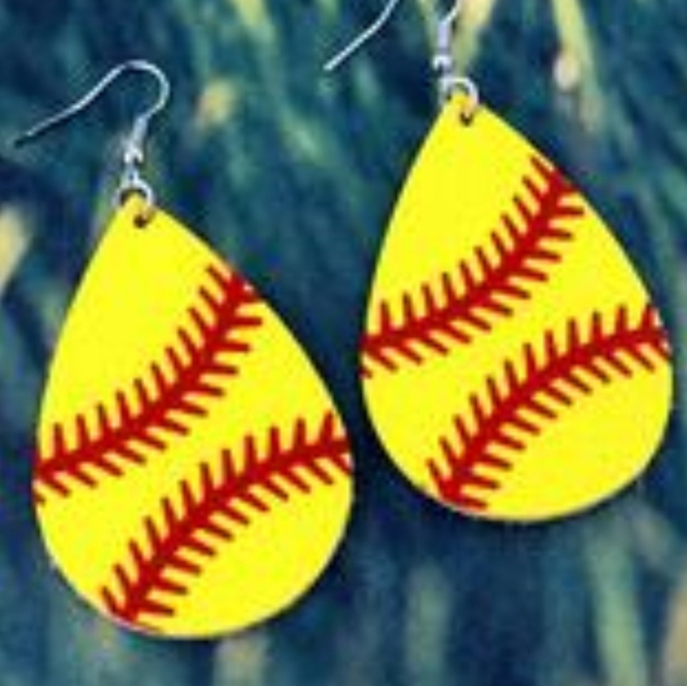 Softball earrings
